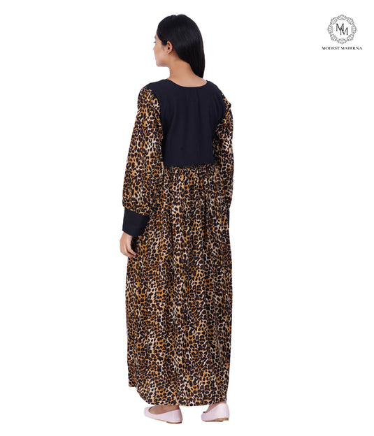 Brown Cheetah Maternity Dress