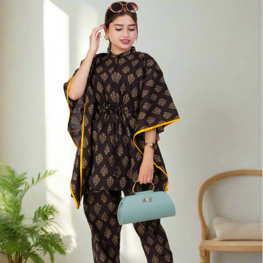 GENTLE GLOW KAFTAN CO-ORD | Nursing & Maternity Kaftan | Feeding Kaftan | Co-ord set