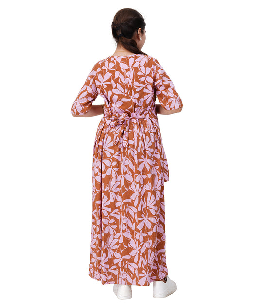 BLUSH CRUSH MAXI DRESS | Maternity & Nursing Dress | Pregnancy & Feeding Dress | Maternity Maxi Dress | Drape Dress