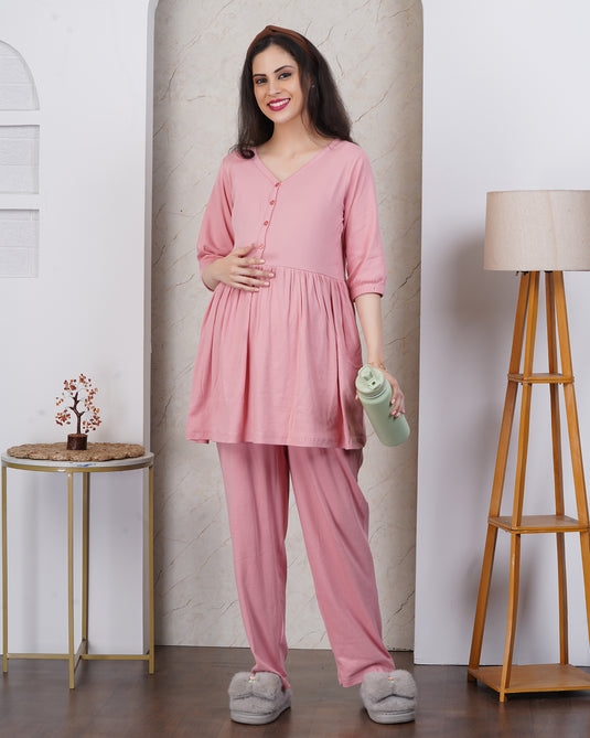PINK CLOUD MATERNITY CO-ORD