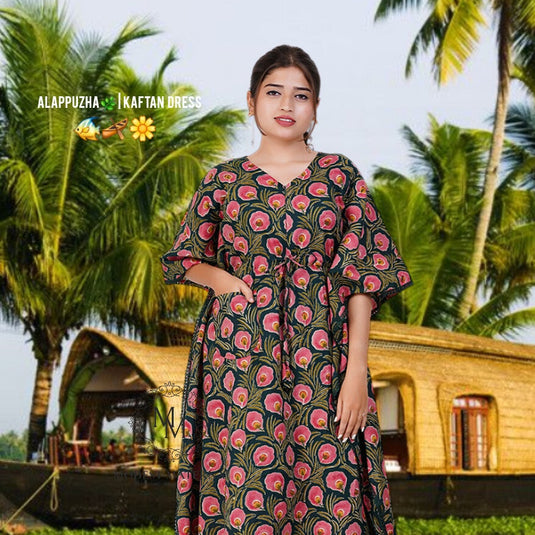 PETAL BLOOM MATERNITY KAFTAN | Nursing & Maternity Kaftan | Feeding Kaftan | Kaftan Dress