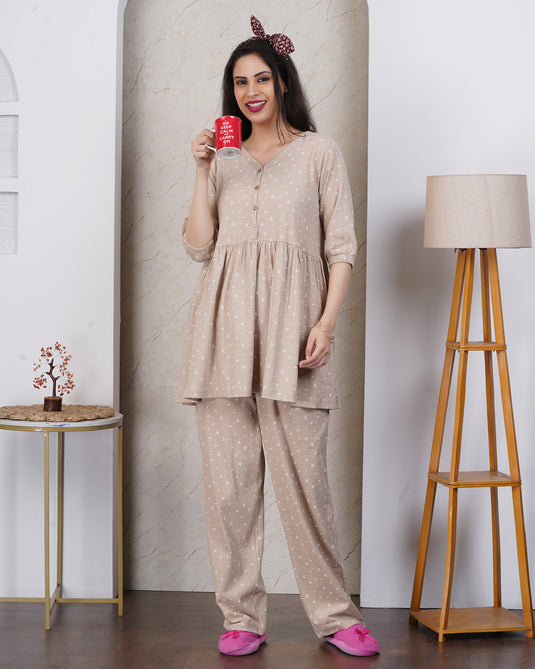 BEIGE SPRIG MATERNITY CO-ORD