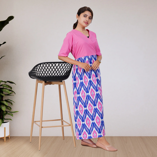 COTTON CANDY LOUNGE DRESS Maternity & Nursing Dress | Pregnancy & Feeding Dress | Maternity Maxi Dress | Mix & Match Dress