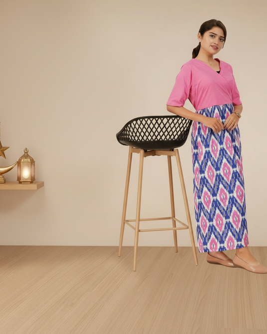 COTTON CANDY LOUNGE DRESS Maternity & Nursing Dress | Pregnancy & Feeding Dress | Maternity Maxi Dress | Mix & Match Dress