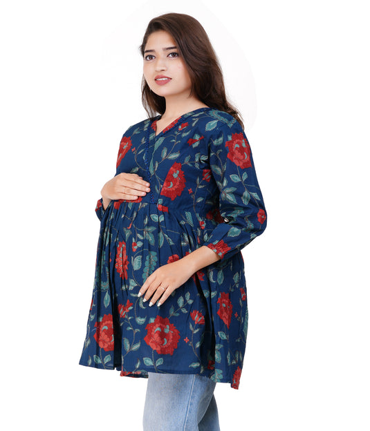 FLORA NEST MATERNITY TUNIC | Nursing & Maternity Tops | Feeding Tops | Peplum Tops
