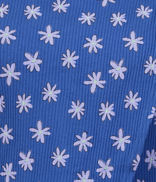 blue floral crush fabric design