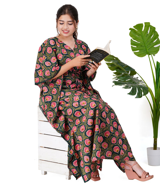 PETAL BLOOM MATERNITY KAFTAN | Nursing & Maternity Kaftan | Feeding Kaftan | Kaftan Dress