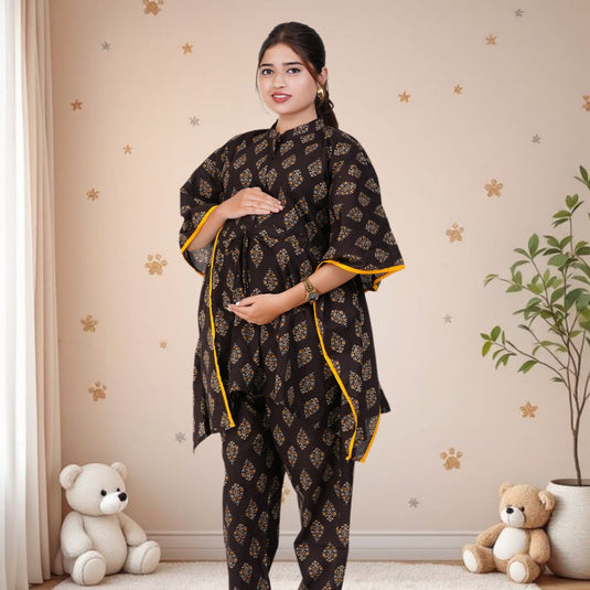 GENTLE GLOW KAFTAN CO-ORD | Nursing & Maternity Kaftan | Feeding Kaftan | Co-ord set