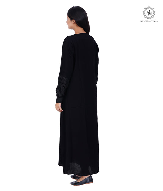 Black Shine Maternity Abaya