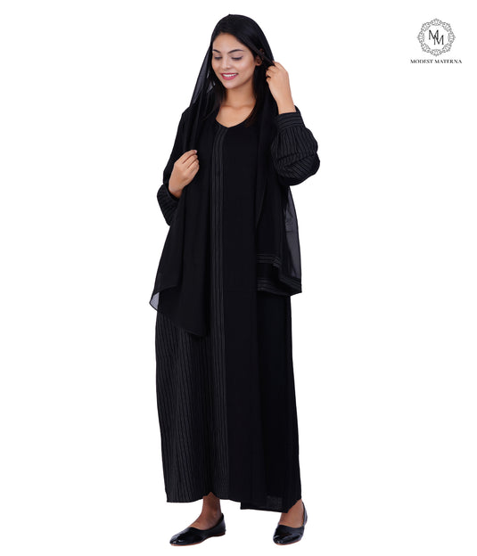 Black Shine Maternity Abaya