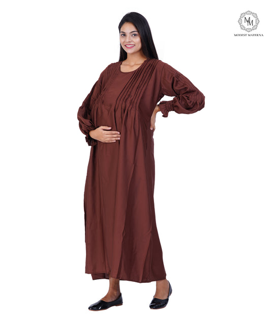 Brown Chocolate Maternity Abaya