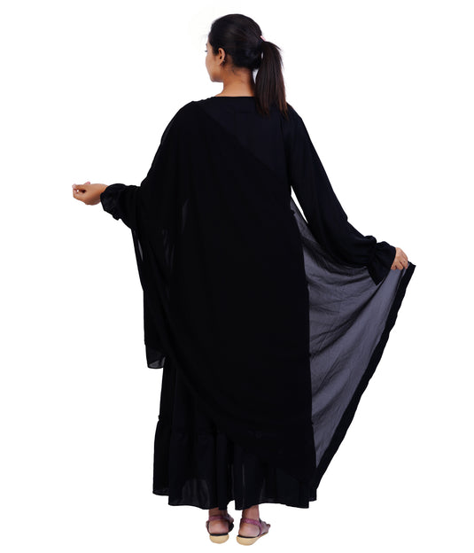 Black Layered Maternity Abaya