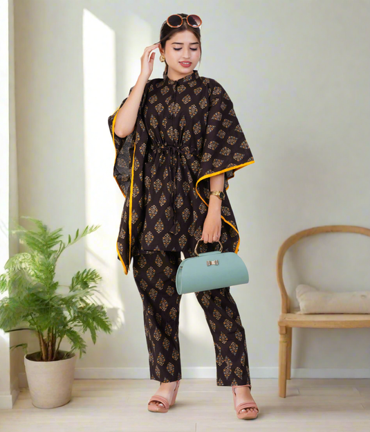 GENTLE GLOW KAFTAN CO-ORD | Nursing & Maternity Kaftan | Feeding Kaftan | Co-ord set