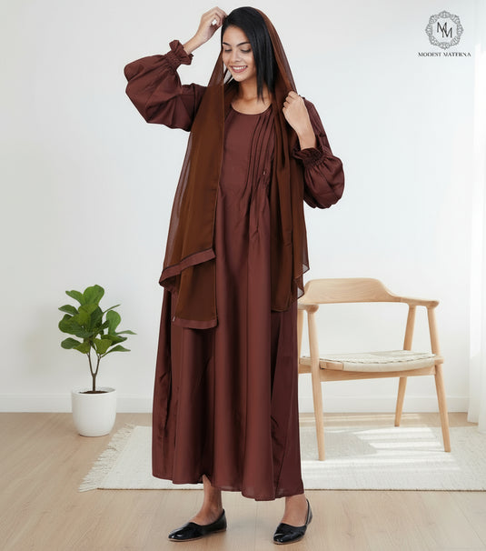 Brown Chocolate Maternity Abaya