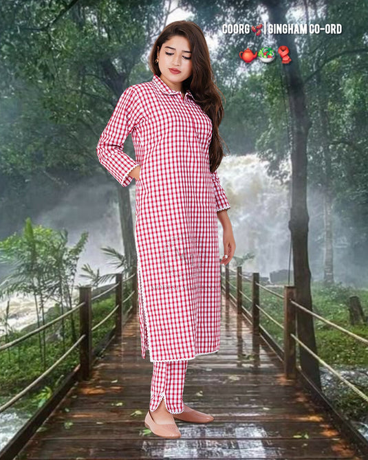 CHERRY GINGHAM MATERNITY CO-ORD | Maternity & Nursing | Gingham Dress | Plaid Dress