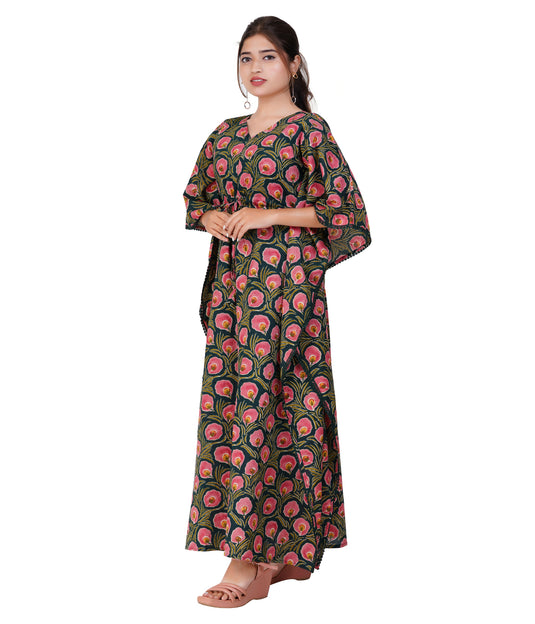 PETAL BLOOM MATERNITY KAFTAN | Nursing & Maternity Kaftan | Feeding Kaftan | Kaftan Dress