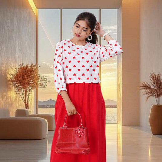 RED SWEETHEART LOUNGE DRESS | NURSING FRIENDLY & MATERNITY DRESS | 2-IN-1 STYLE SET DRESS | MAXI DRESS