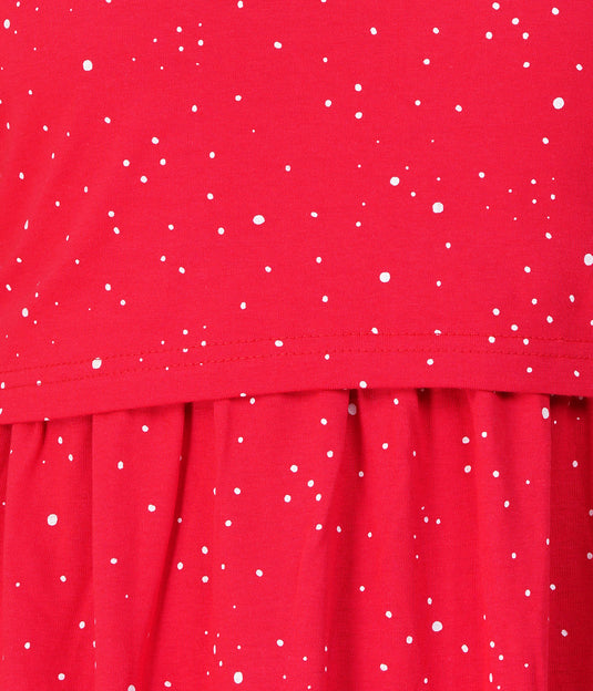 RED SNOW LOUNGE DRESS for Maternity & Nursing | Elegant Pregnancy & Feeding Dress