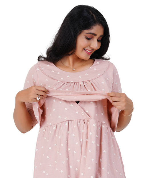 HEART MUSE LOUNGE CO-ORD | Maternity & Nursing | Zipless Feeding Dress