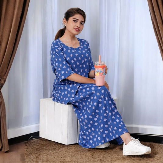 BLUE DRAPE MAXI DRESS | Maternity & Nursing Dress | Pregnancy & Feeding Dress | Maternity Maxi Dress | Drape Dress