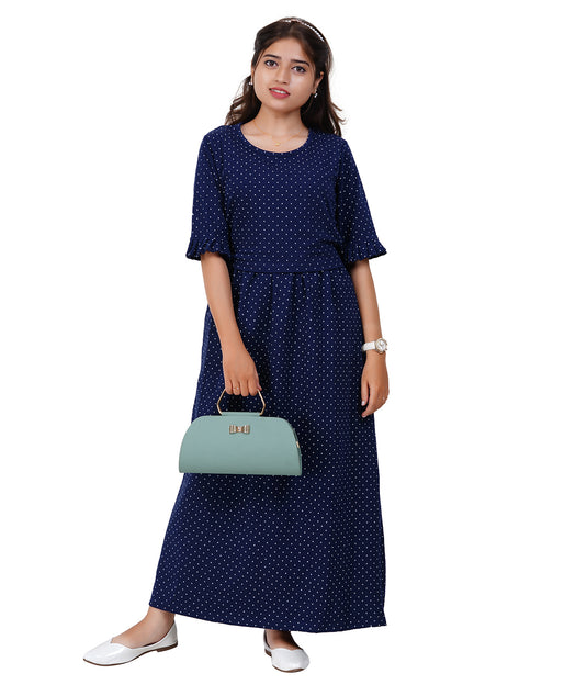 NAVY POLKA LOUNGE DRESS Maternity & Nursing Dress | Soft Cotton, Pregnancy, Zipless Feeding Dress