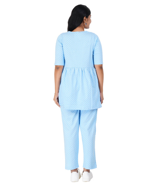 BLUE DIAMONDS LOUNGE CO-ORD | Maternity & Nursing , Pull-up Feeding Set Dress