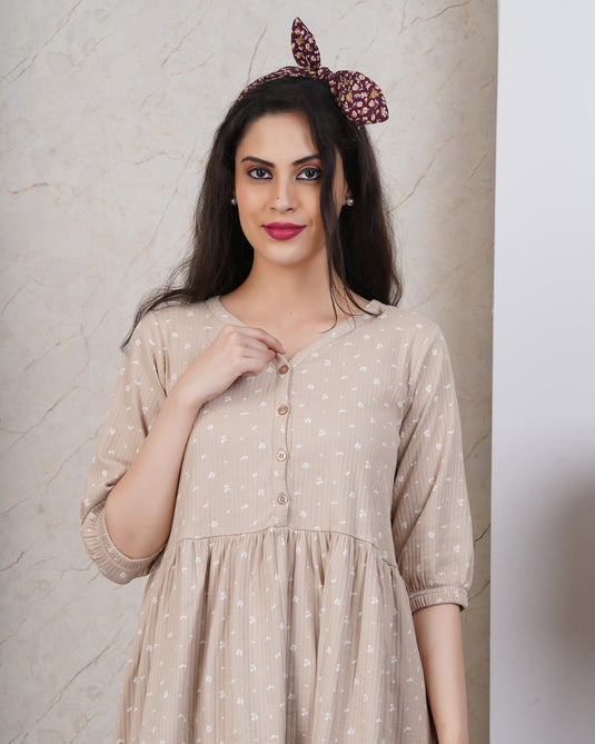 BEIGE SPRIG MATERNITY CO-ORD